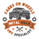 industrial truck badge with weathered design